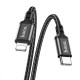 Кабель HOCO X14 Type-C to iP 3A, 20W, 2m, nylon, aluminum connectors, Black