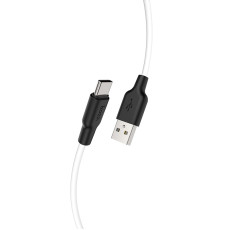 Кабель HOCO X21 Plus USB to Type-C 3A, 2m, silicone, silicone connectors, Black+White