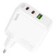 Мережевий зарядний пристрій HOCO C115A Header PD65W  GaN three-port(2C1A) charger White