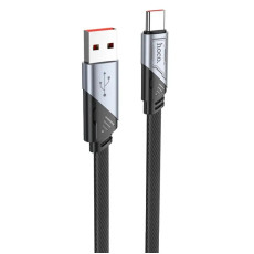Кабель HOCO U119 USB to Type-C 5A, 1.2m, nylon, aluminum connectors, Black