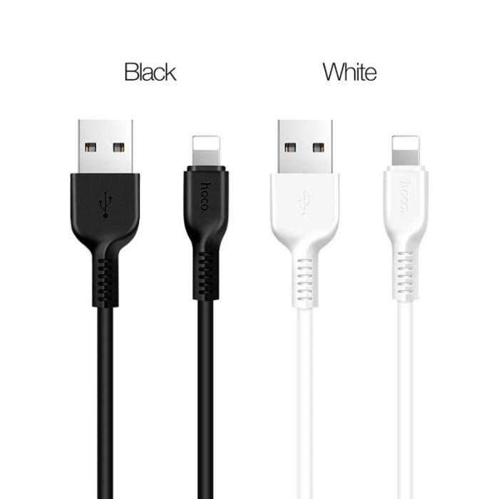 Кабель HOCO X20 USB to iP 2A, 2m, PVC, TPE connectors, Black