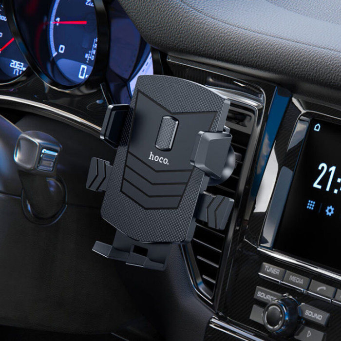 Автотримач для телефона HOCO CA86 Davy one-button air outlet car holder Black
