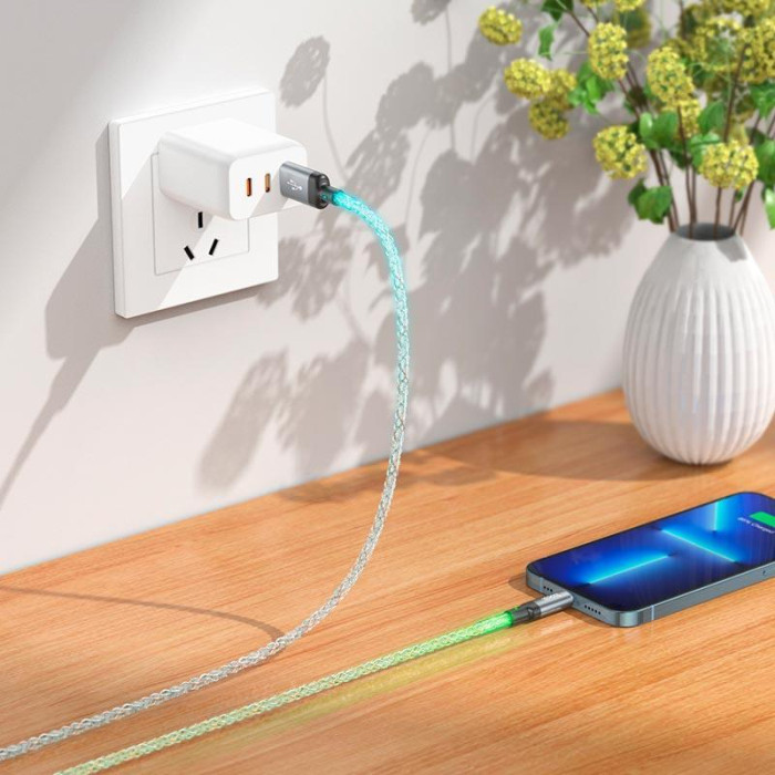 Кабель HOCO U112 Shine charging data cable for iP Gray