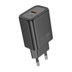 Мережевий зарядний пристрій HOCO N62 Gentle single port PD30W charger (EU) Black