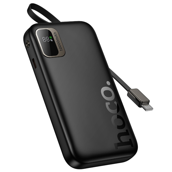 Зовнішній акумулятор HOCO Q51 Key PD20W power bank з telescopic cable(10000mAh) Чорний