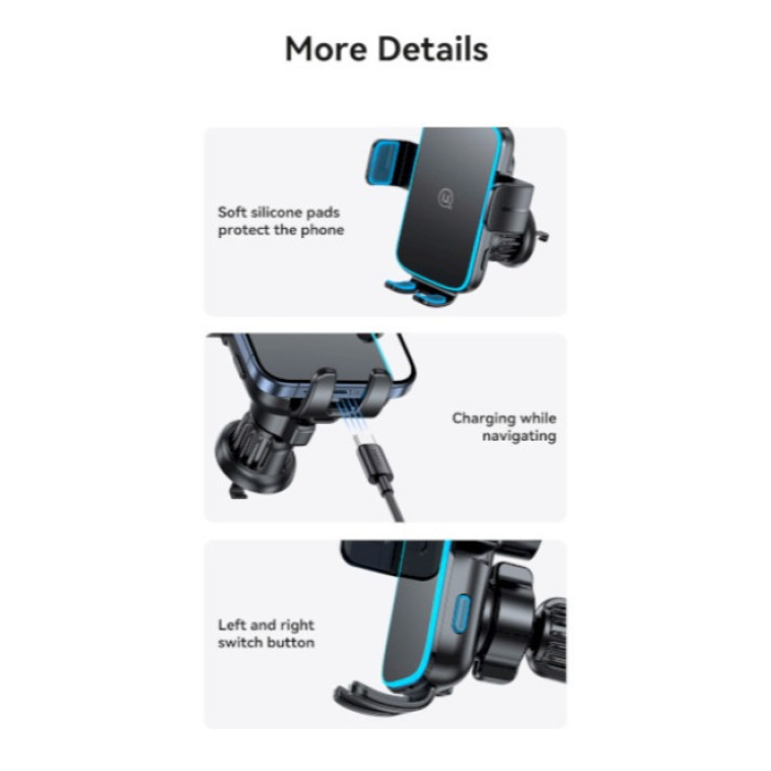 Автотримач для телефона з БЗП Usams CD230  Wireless Charging Car Holder (Air Vent) Black