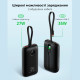 Зовнішній акумулятор VEGER 10000 mAh з built-in cables Type C / Lightning PD QC3.0 35W K1 black