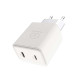 Мережевий зарядний пристрій WUW-C189 PD 20W Charger USB C + USB C white